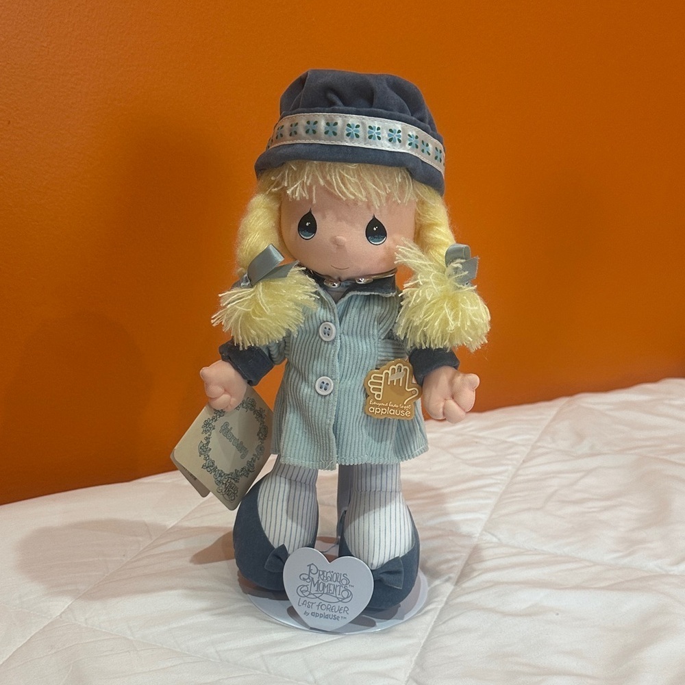 NEW Precious Moments Doll in Blue and Yellow Attire